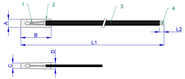 product-650-279 Structure of Electric Motor NTC Temperature Sensor